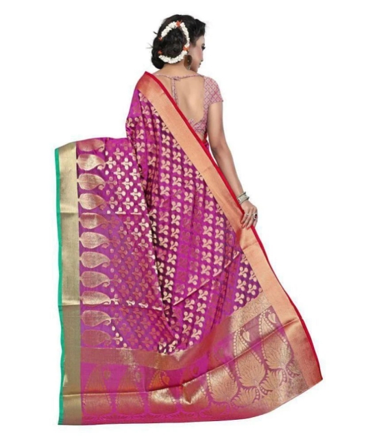 Gazal Fashions - Multicolor Banarasi Silk Saree With Blouse Piece (Pack of 1)