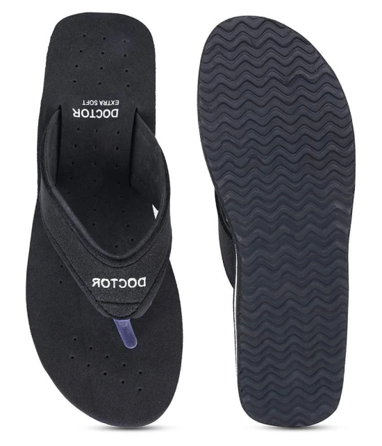 DOCTOR EXTRA SOFT - Black Womens Thong Flip Flop - None