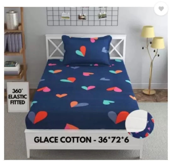 Glace Cotton Hearts Fitted Sheet - 36x72+6