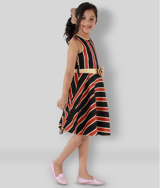 Kids Cave - Orange Crepe Girl's A-line Dress ( Pack of 1 ) - None