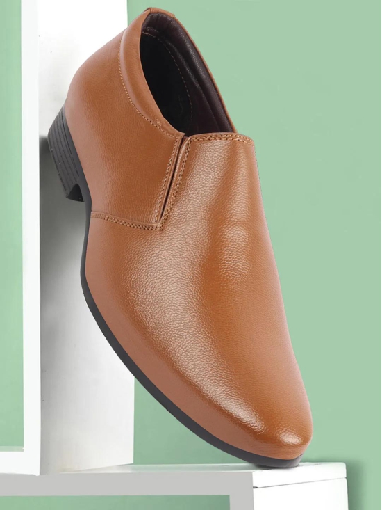 Men Tan Formal Office Slip On Shoes-8