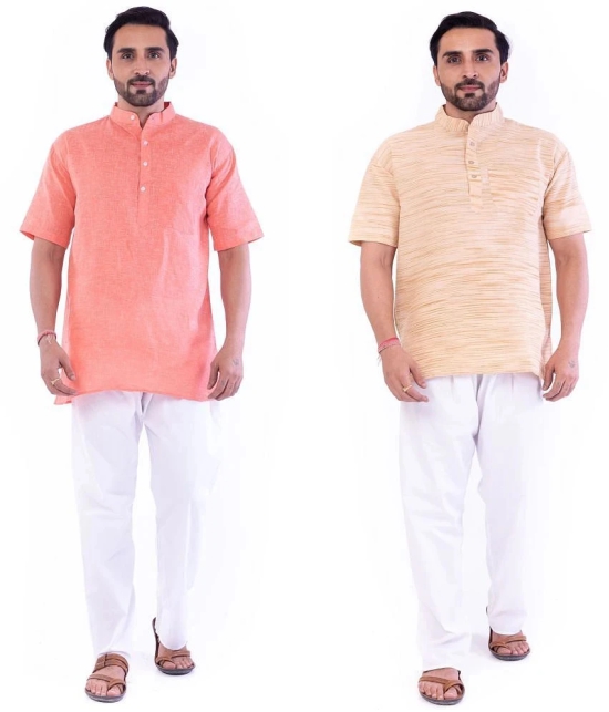 DESHBANDHU DBK - Multi Cotton Mens Regular Kurta ( Pack of 2 ) - None