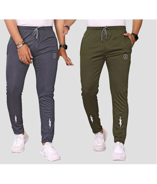 Anand Multicolor Lycra Mens Joggers ( Pack of 2 ) - None