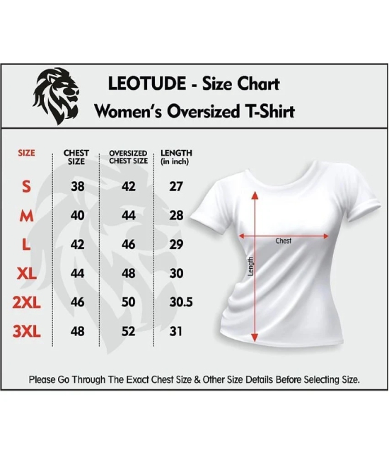 Leotude Grey Cotton Blend Oversized Womens T-Shirt ( Pack of 1 ) - None