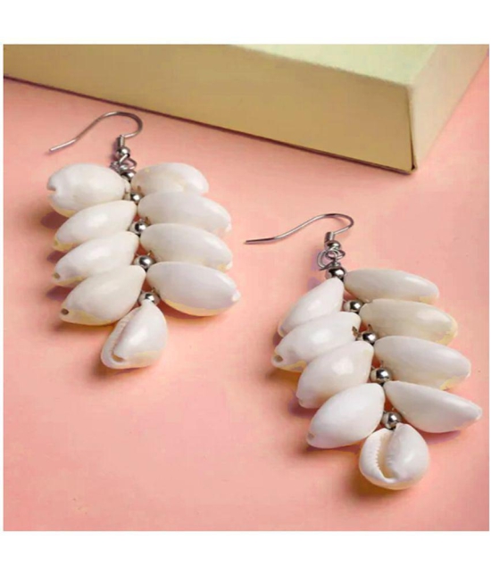 gilher - White Drop Earrings ( Pack of 1 ) - White