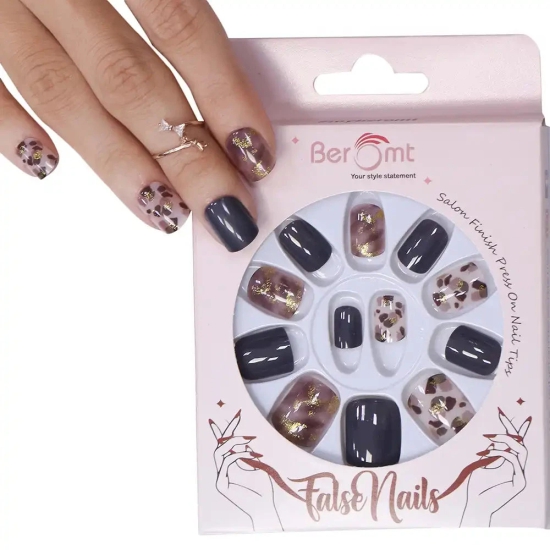 ANIMAL PRINT NAILS - (NAIL KIT INCLUDED)-Dark Blue