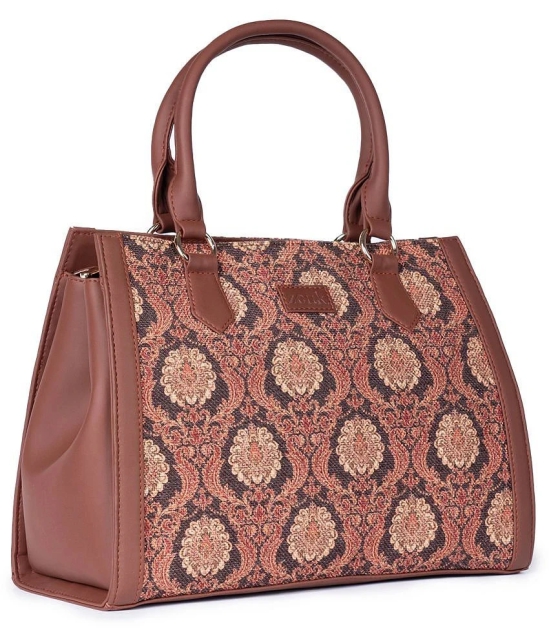 Zouk Brown Jute Satchel Bag - Brown