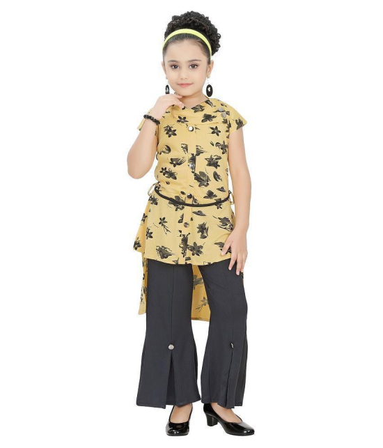 Arshia Fashions Girls Long Top and Plaazo Set Yellow - None