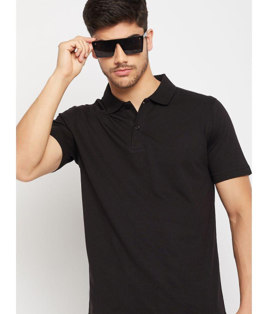 UNIBERRY - Black Cotton Blend Regular Fit Mens Polo T Shirt ( Pack of 2 ) - None