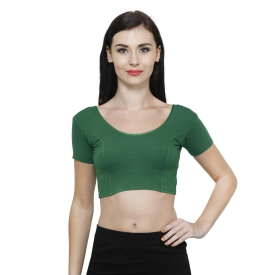 Vami Women's Cotton Stretchable Readymade Blouses - Rich Green XXL