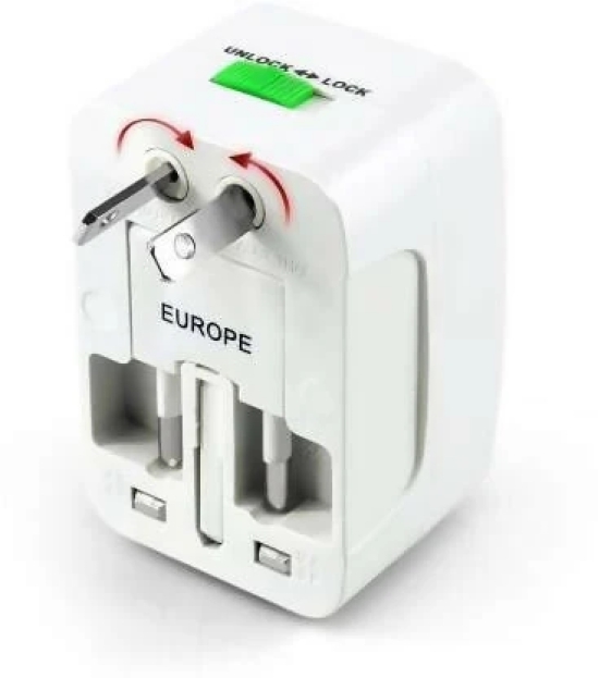 SmartCam Universal Travel Adapter with Surge Protection (125V/6A, 250V, White)