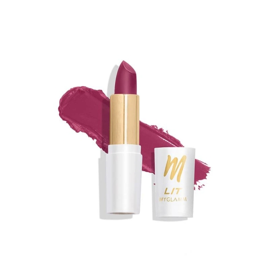 MyGlamm LIT Moist Matte Lipstick - Purple Madness (Magenta Purple Shade)| Long Lasting, Pigmented, Hydrating Lipstick with Moringa Oil and Vitamin E