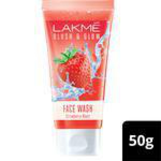 Lakme Blush & Glow Face Wash - With Vitamin C, Makes Skin Even Toned, Strawberry Blast, 50 G