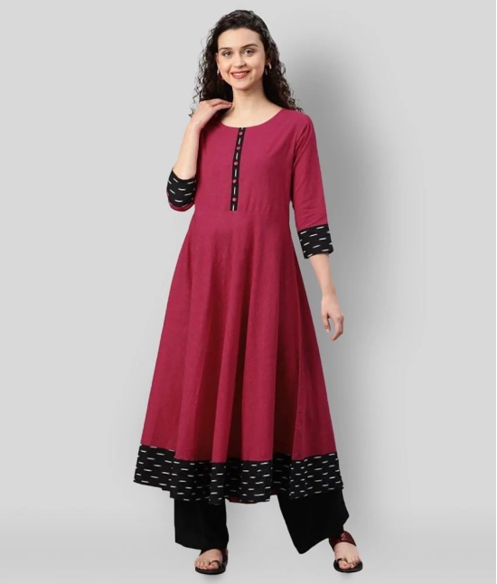 Yash Gallery - Multicolor Cotton Blend Womens Flared Kurti ( Pack of 1 ) - XL