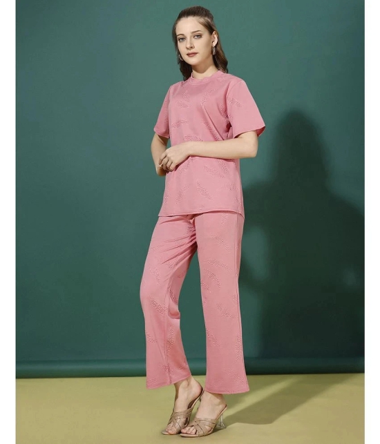 Selvia Pink Dyed Palazzo Top Set - None