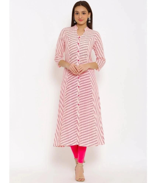 SVARCHI - Pink Rayon Womens Front Slit Kurti ( Pack of 1 ) - None