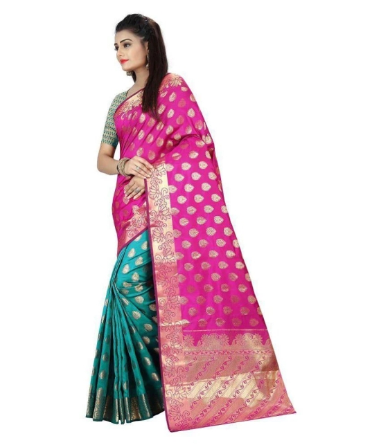 Gazal Fashions - Pink Silk Saree With Blouse Piece (Pack of 1)