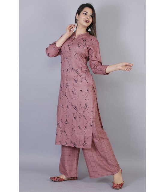 JC4U - Pink Straight Rayon Womens Stitched Salwar Suit ( Pack of 1 ) - None