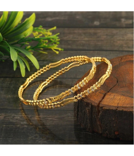 Jewar Mandi - Gold Bangle Set ( Pack of 1 ) - None