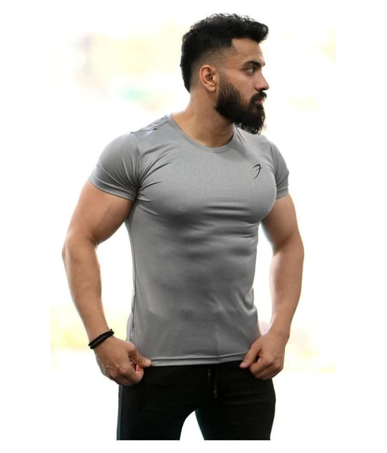 Fuaark - Light Grey Polyester Regular Fit Mens Compression T-Shirt ( Pack of 1 ) - S