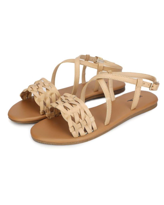 WZAYA Multi Strap Knotted Beige Sandals