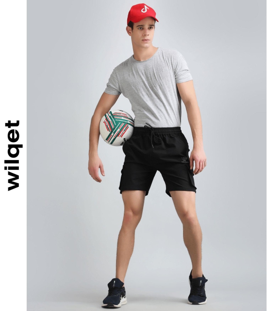 Mens Cargo Shorts-Black / XL