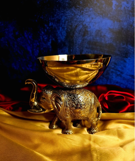 ELEPHANT SERVING BIG BOWL-metal