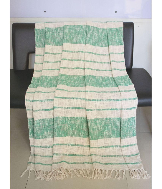 HUGS N RUGS - 3 Seater Cotton Throw ( Pack of 1 ) - Sea Green