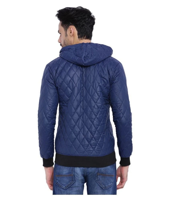 Campus Sutra Blue Quilted & Bomber Jacket - None