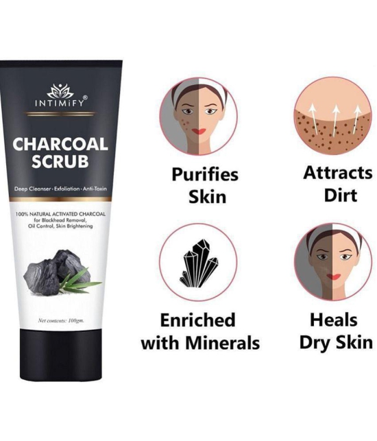 Intimify Activated Charcoal Scrubber Charcoal Scrub For Blackhead Scrub & Exfoliators 100 gm