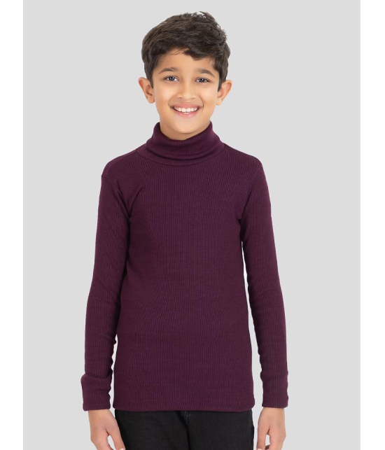 YHA - Purple Woollen Blend Boys Pullover Sweaters ( Pack of 1 ) - None