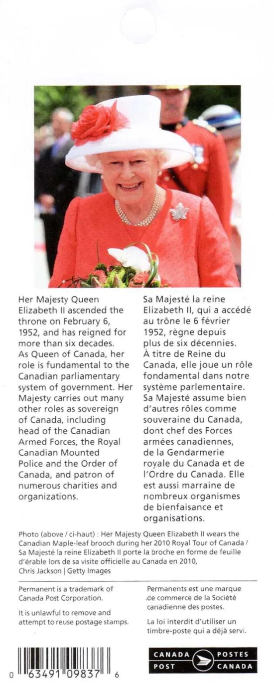 Canada Queen Elizabeth Stamp in a booklet