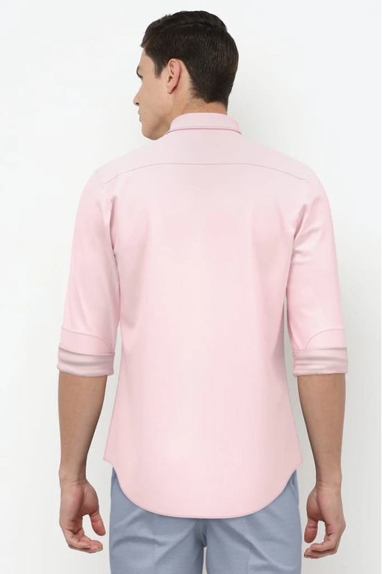 Men Pink Slim Fit Formal Full Sleeves Formal Shirt