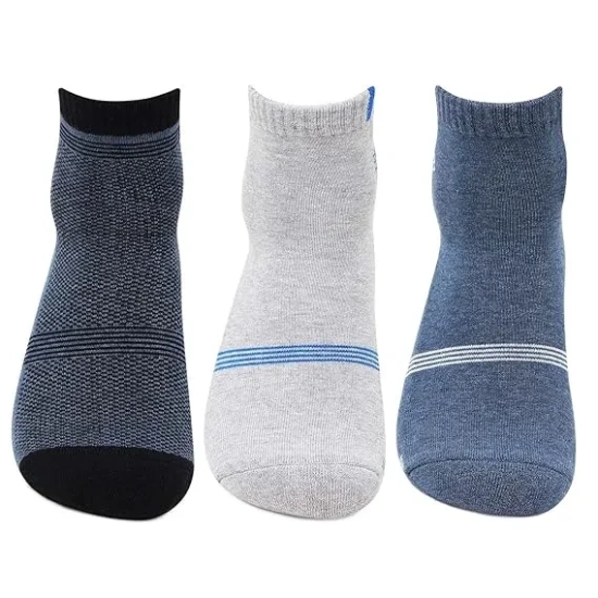 Men Cushioned Cotton Ankle Sports Socks - Pack of 3