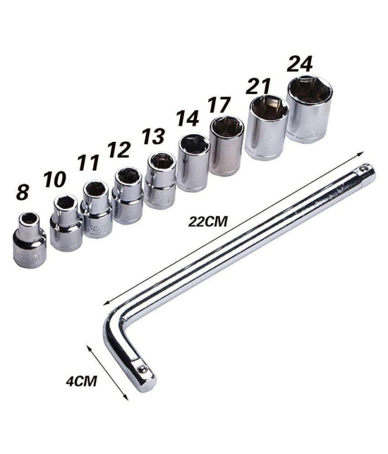 Shopper52-tools hardware Socket Wrench Set of 10 Pc