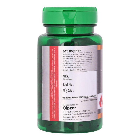 Cipzer Effecto Fat Burner Capsule for Natural Weight Loss Supplement, 60 Capules