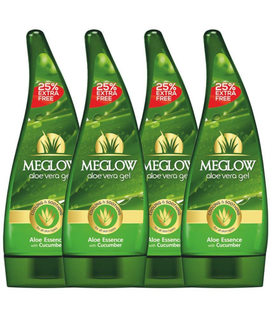 Meglow Aloe Vera Gel with Cucumber 125g, Pack of 4