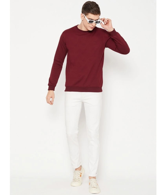 UBX Cotton Blend Round Neck Mens Sweatshirt - Maroon ( Pack of 1 ) - None