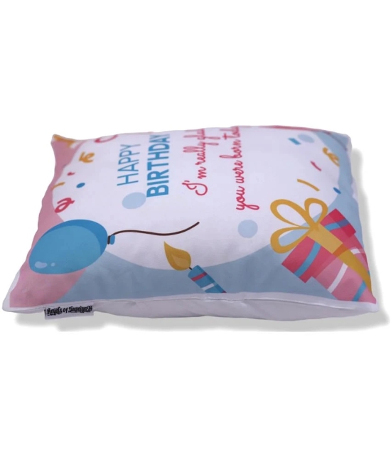 Ros - White Polyester Gifting Printed Cushion