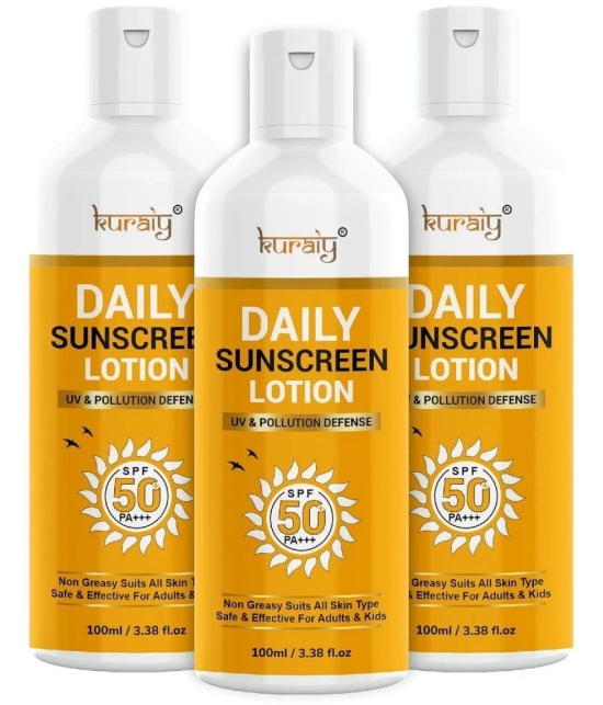 KURAIY SPF 50 PA+++ Sunscreen UV Lotion sunblock 75ML PACK OF 3