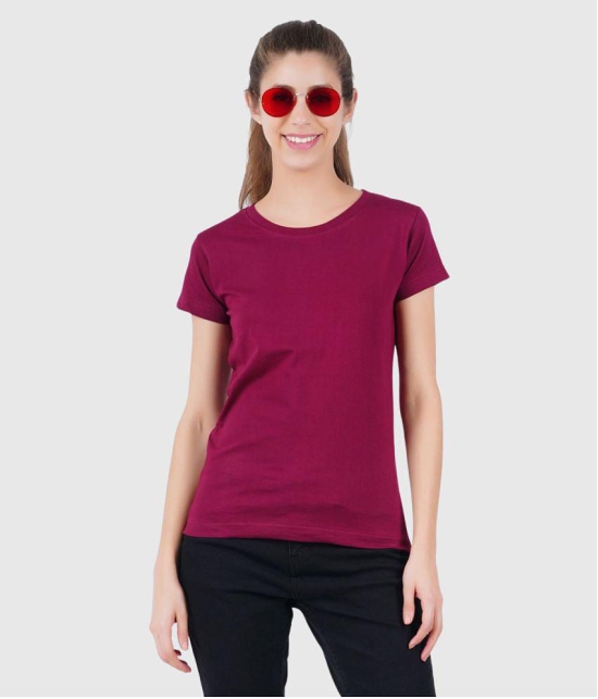 ferocious - Maroon Cotton Regular Fit Women's T-Shirt ( Pack of 1 ) - None