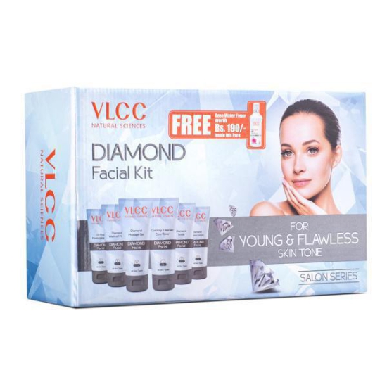 VLCC Diamond Facial Kit with FREE Rose Water Toner - 400 g