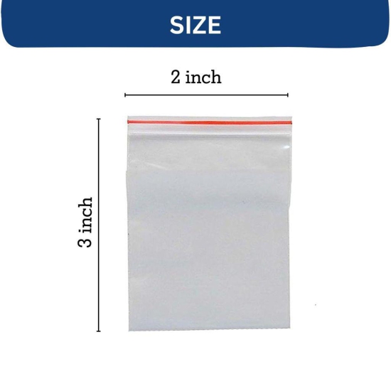 MANNAT Zip Lock Pouch Storage Bags Multi-Purpose Re-Usable Transparent To Carry Small Items Like Jewellery,Mirrors,Beauty Products,Buttons,Pins,Coins, Stamps,Spices Etc.(2x3 inch,100pcs)