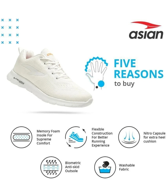 ASIAN DELTA-21 White Mens Sports Running Shoes - None