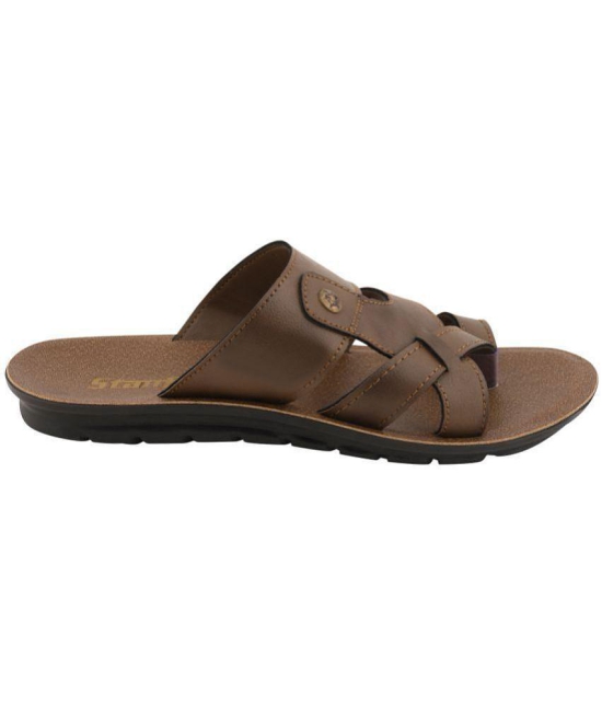 Stanfield - Coffee Mens Leather Slipper - None