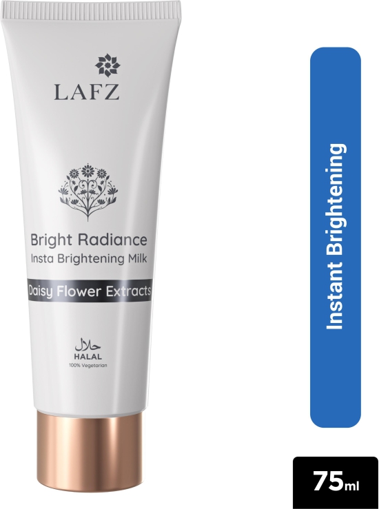 LAFZ Bright Radiance Insta Brightening Milk, Instant Luminous Skin with Alpha Arbutin & Niacinamide, Enriched with Daisy Flower Extract, Halal Certified, for All Types of Skin, For Men & Women, 75 ml