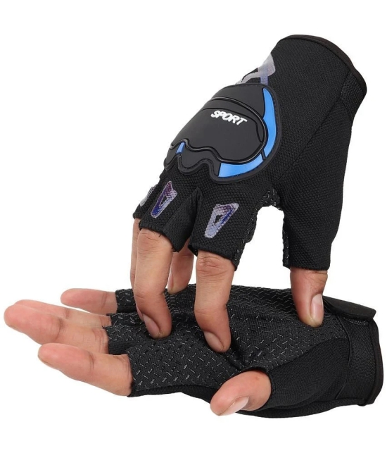 Auto Hub Half Fingers Nylon Riding Gloves ( Pair of 1 ) - Free Size