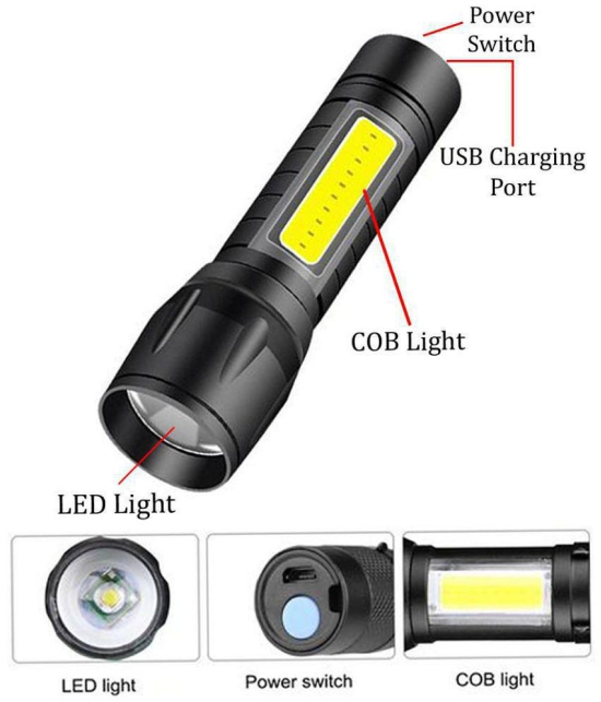 Generic - 7W Rechargeable Flashlight Torch ( Pack of 1 )