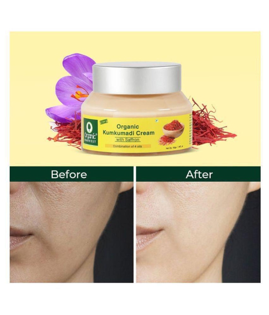 Organic Harvest Kumkumadi Face Cream with Saffron Combination of Vetiver, Banyan, Manjishtha & Turmeric Oil for Healthy, Glowing Clear Skin - 50gm