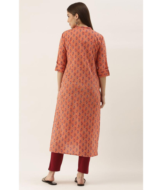 Rajnandini - Orange 100% Cotton Women's Straight Kurti ( Pack of 1 ) - None